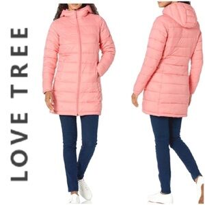 Love Tree Pink Puffer Jacket